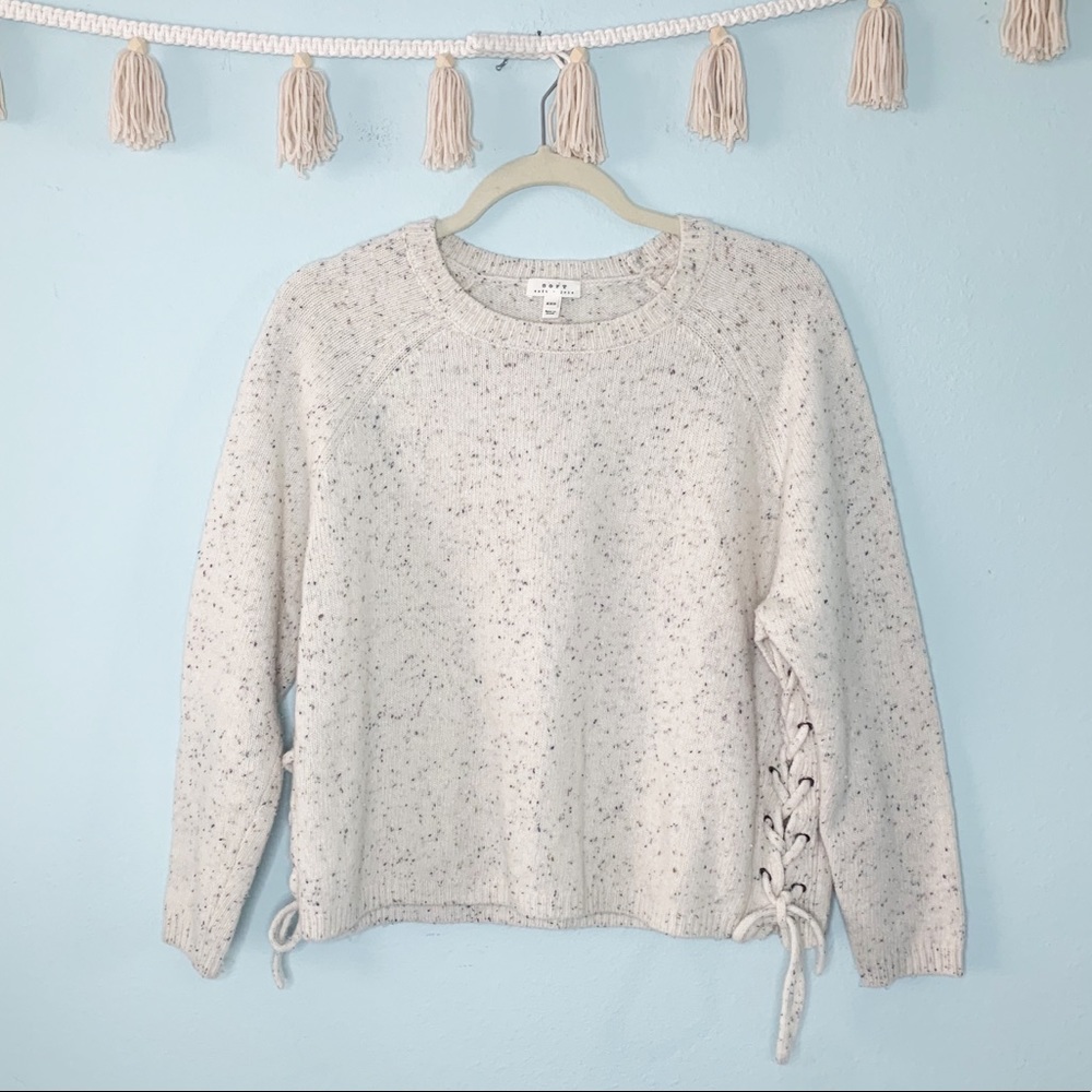 Soft Joie Speckled Confetti Side Tie Sweater